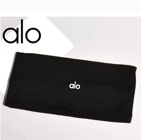 ALO Yoga Sleek Black Hairband With White Logo NEW Alo Headband – ItGirl main image 4